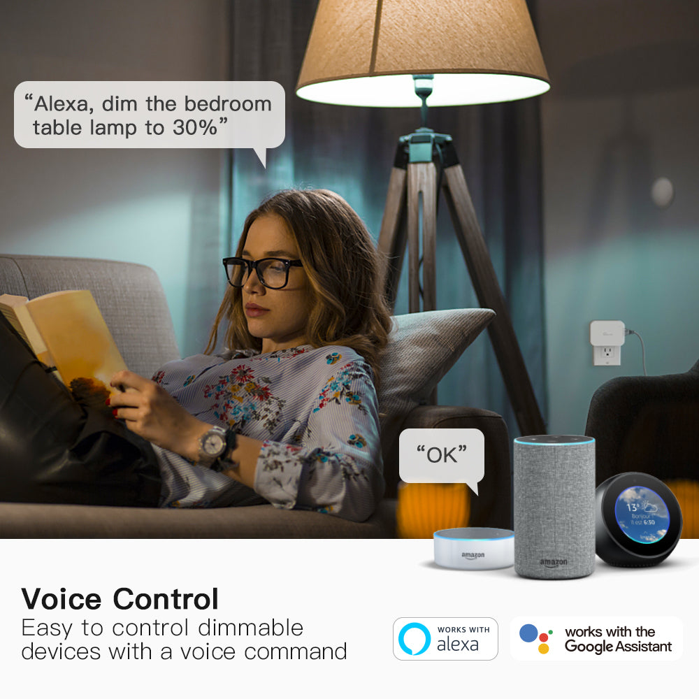 Treatlife Smart Plug-in Lamp Dimmer,300W with Dual Outlets