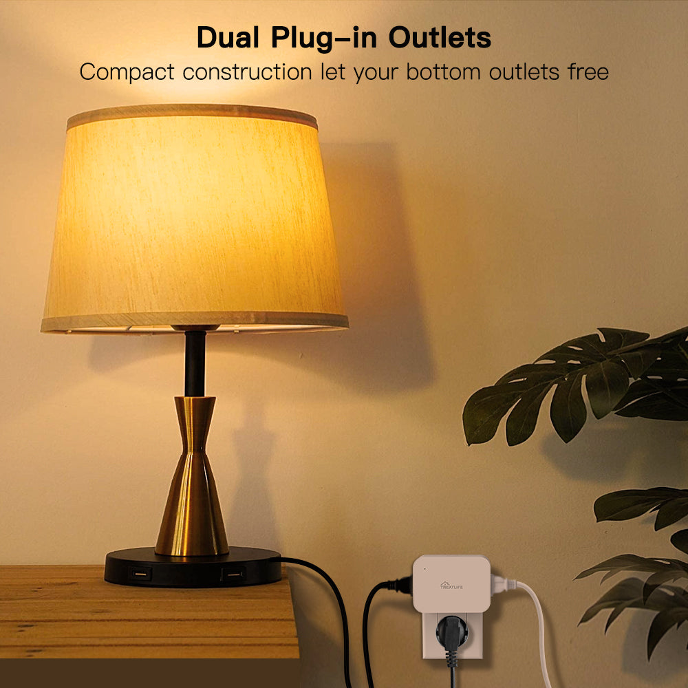 Treatlife Smart Plug-in Lamp Dimmer,300W with Dual Outlets
