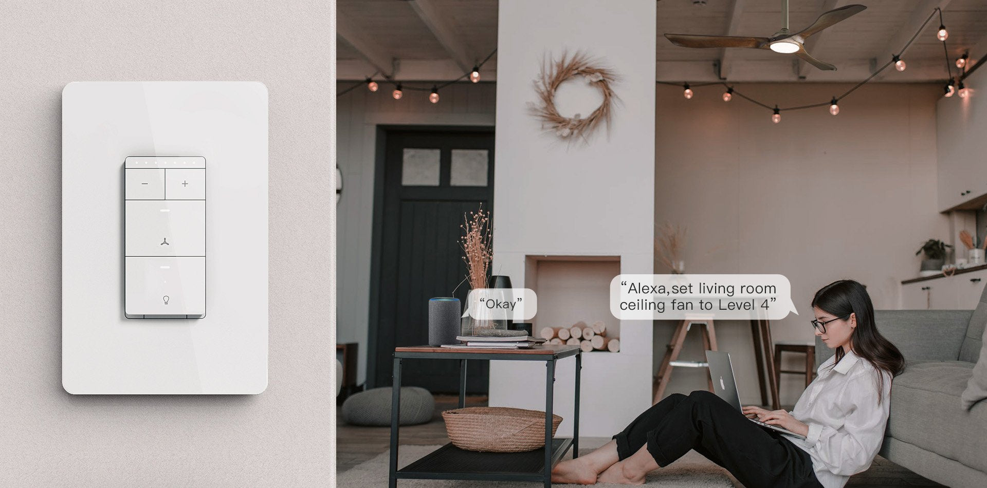 Treatlife Smart Ceiling Fan Control and Light Dimmer Switch