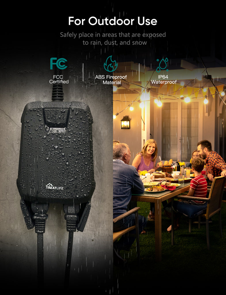 Outdoor Smart Wi-Fi Plug with 2 Individually Controlled Outlets