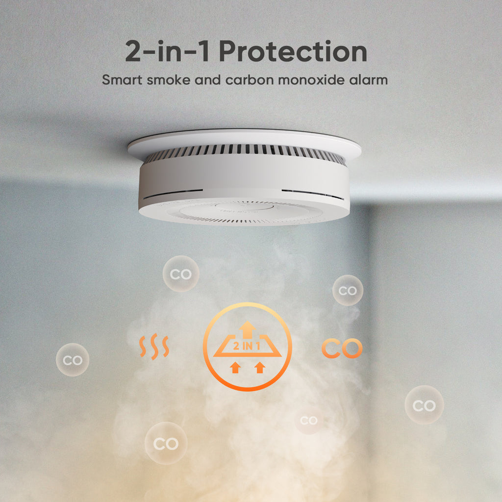Smart WiFi Smoke & Carbon Monoxide Detector, Battery Backup, App  Notification, Wireless Interconnect - TREATLIFE
