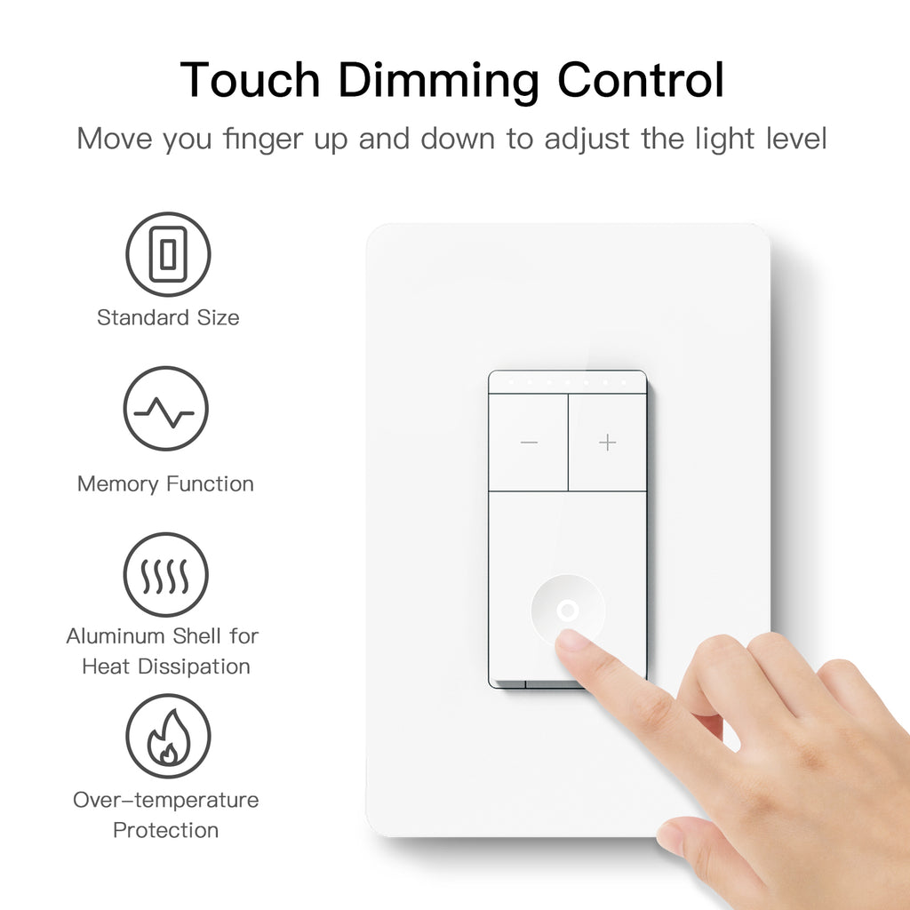 TREATLIFE Smart Dimmer Switch 4-Pack - Alexa & Google Home Compatible, Requires Neutral Wire, 2.4Ghz WiFi