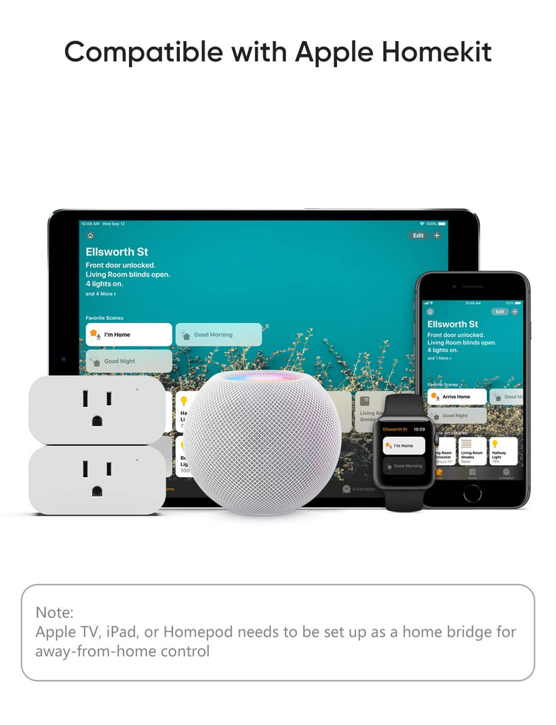 Uhyggelig mestre nærme sig Treatlife Smart Plug Works with Apple HomeKit, Siri, Alexa, Google Hom |  TREATLIFE