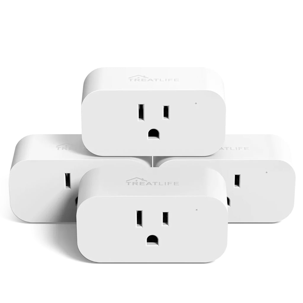 TREATLIFE Alexa Smart Plug 4 Pack, 7-Day Heavy Duty Programmable Timer,  Works with Alexa and Google Home, 1800W 15A WiFi Smart Outlet, Child Lock,  Vacation Mode, Reliable WiFi Connection