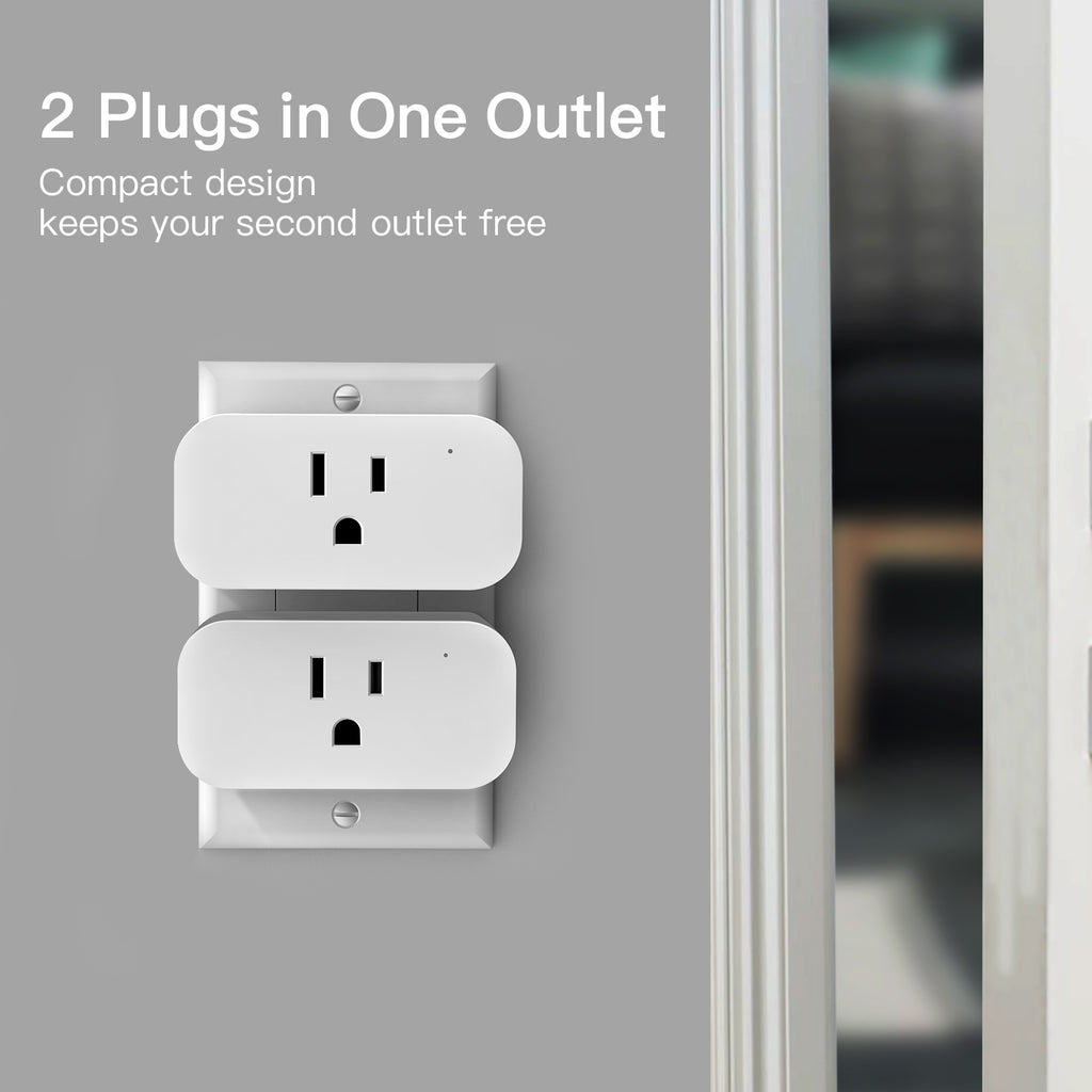 2 PCS Smart Plugs Mini Bluetooth WIFI Smart Socket Switch Works with Alexa,  Echo & Google Home, Remote Control Smart Outlet with Timer Function, No Hub  Required 