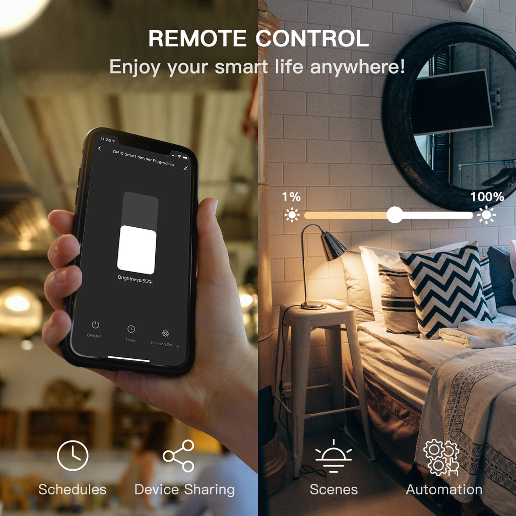 Outdoor Smart WiFi Dimmer Plug APP Remote Control and Google