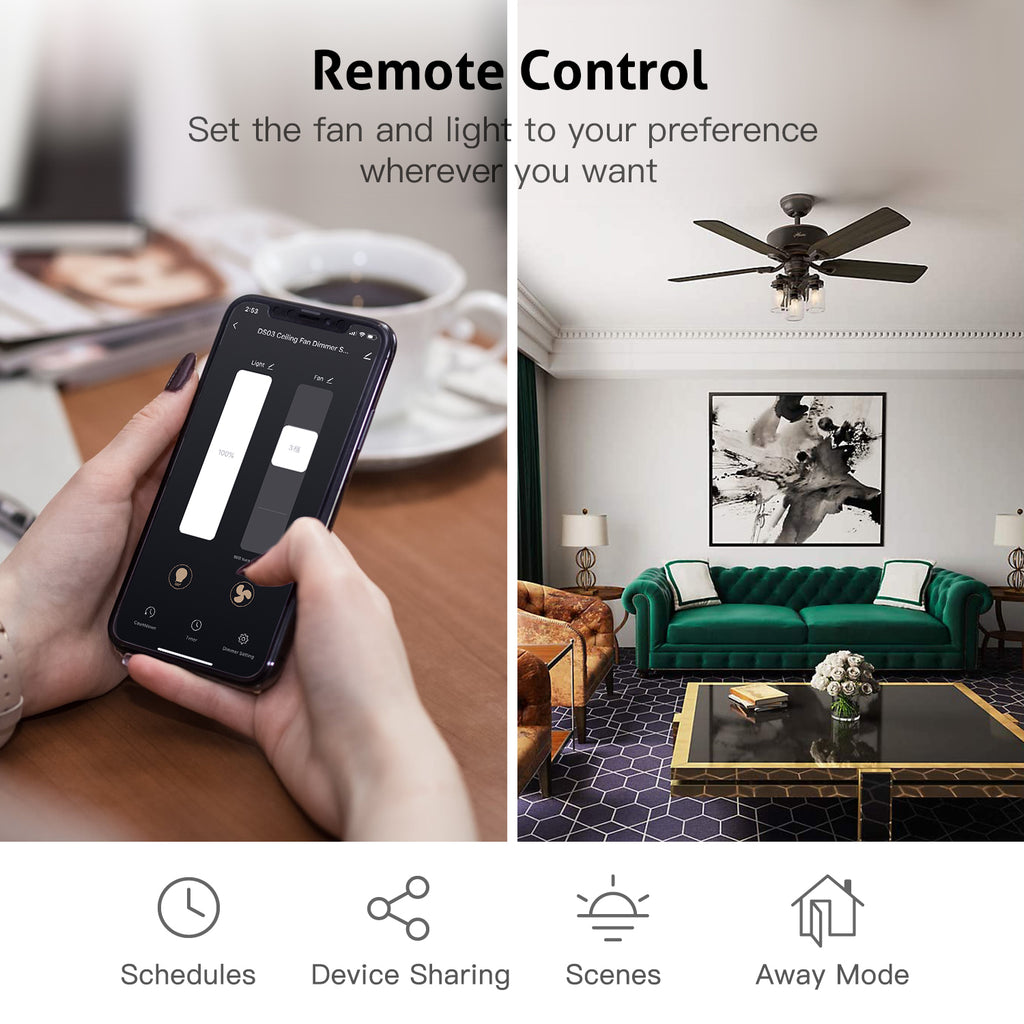 Wireless Timing Remote Control Universal Smart Ceiling Fan Light
