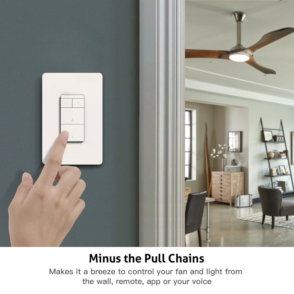 Treatlife 2 in 1 Smart Ceiling Fan Control and Dimmer Light Switch, Neutral Wire Required