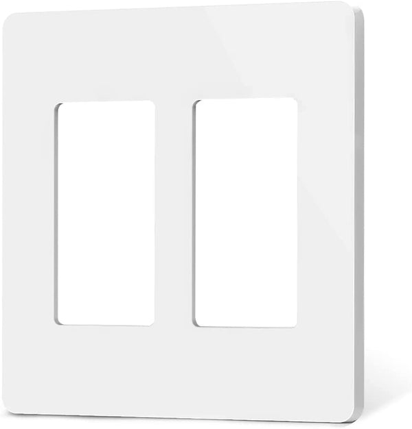 Treatlife Screwless Decorator 2-Gang Light Switch Wall Plate, Standard Size 1Pack