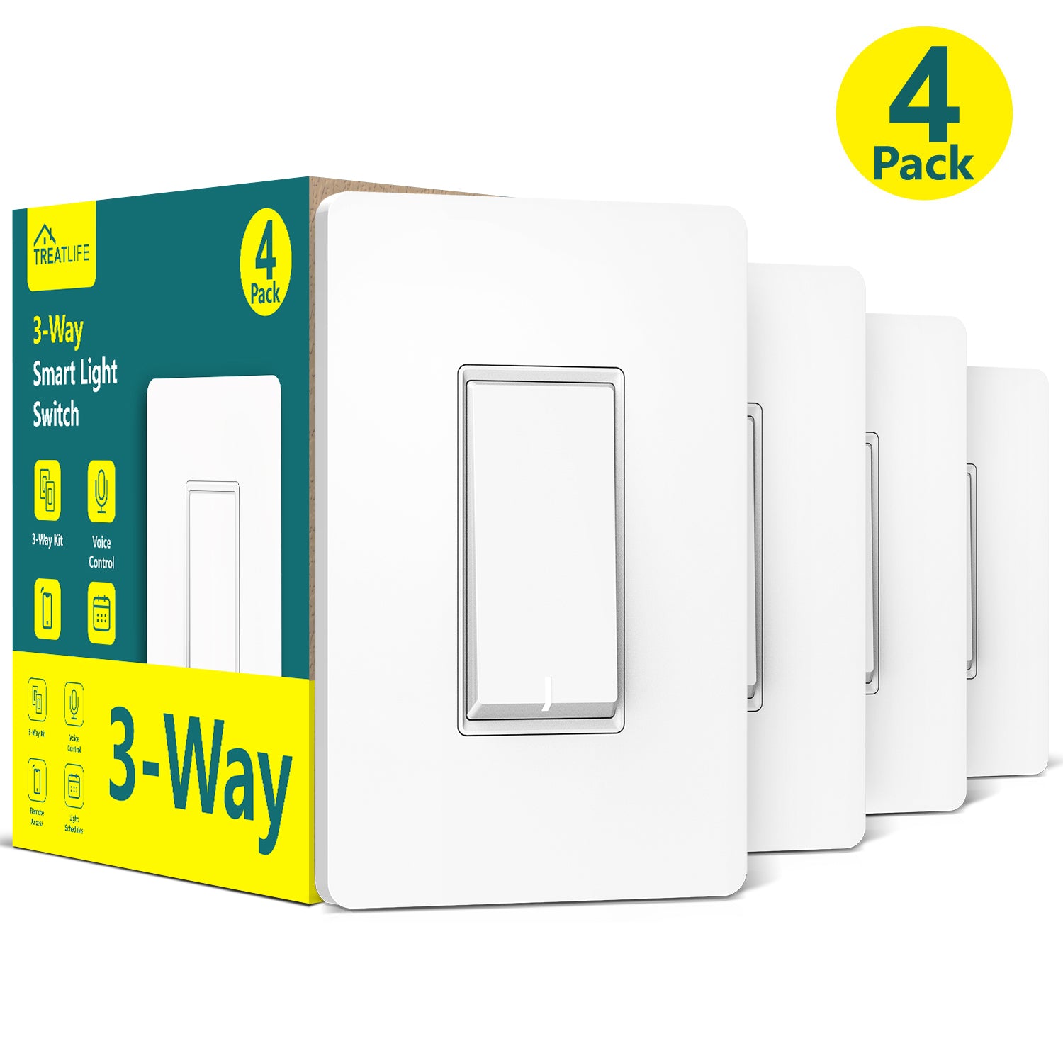 Treatlife Smart Light Switch,Neutral Wire Needed, 1 Pack SS01S-1P