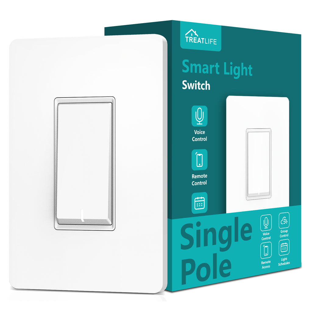 Treatlife Smart Light Switch,Neutral Wire Needed, 1 Pack SS01S-1P
